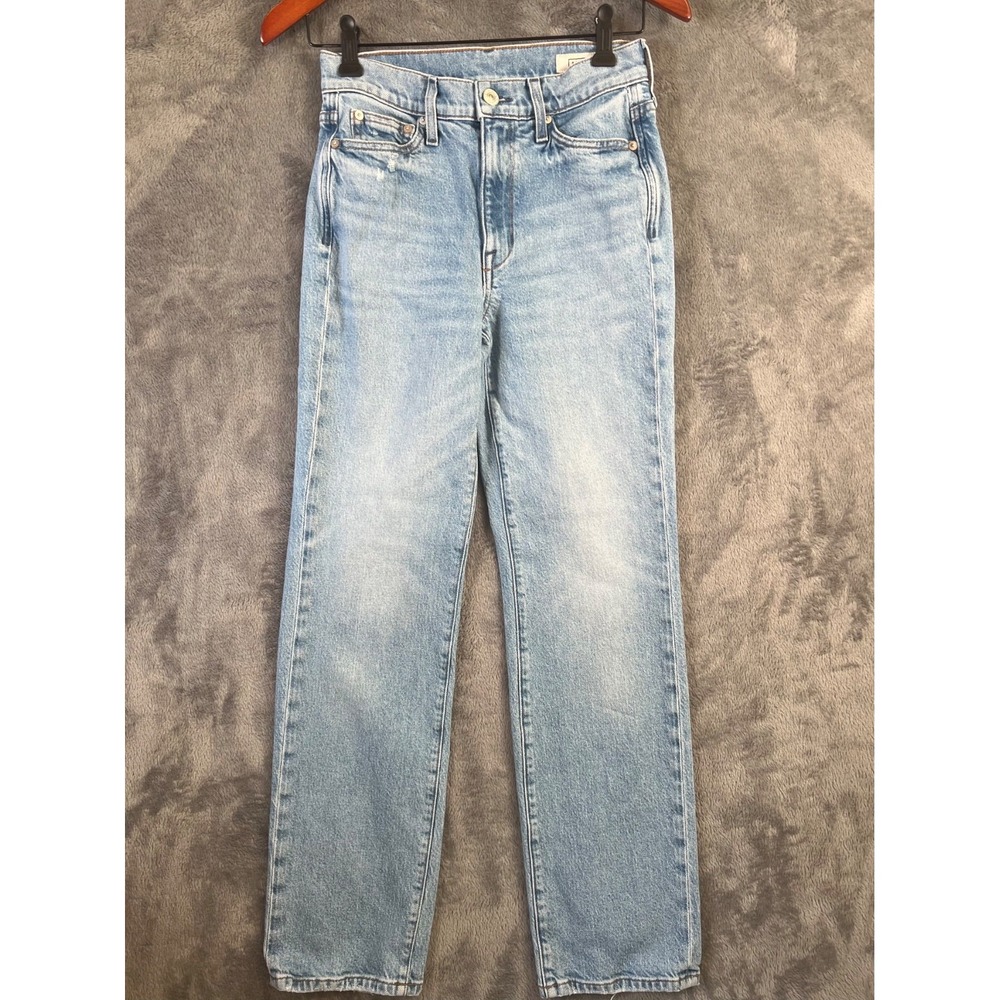 AYR The Lala Jeans 26x29 Straight Leg Medium Wash 90's Mid Rise Distressed